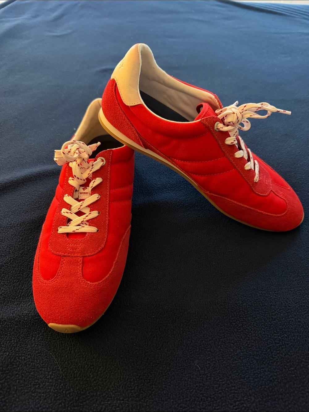Sperry Red and White Women's Low-Top Sneakers - size 8M